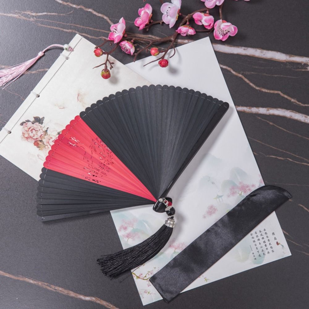 Photography Props Chinese Style Japanese Classical Folding Fan Ancient Style Portable Bamboo Fan Exquisite Handmade Hand Fans Cheongsam Show