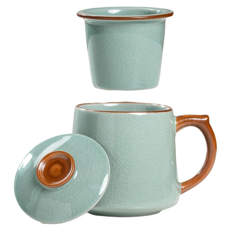 Ceramic Tea Cups,Tea Cup with Infuser and Lid,with Filters Bright and Colorful for Making Tea,Coffee and Other Beverages