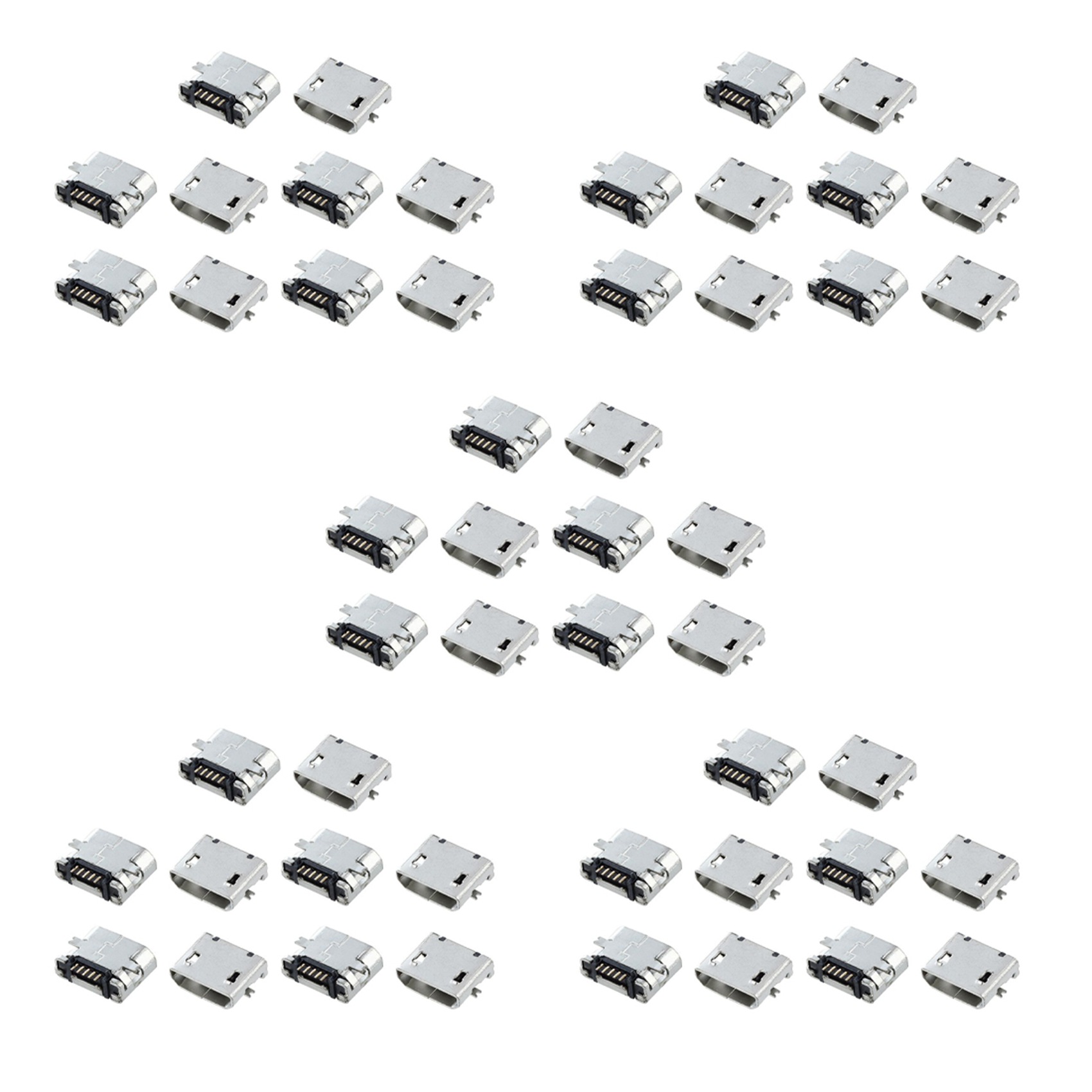 50 Pcs Spare Parts Type B Micro USB Female Jack Connector Port Socket
