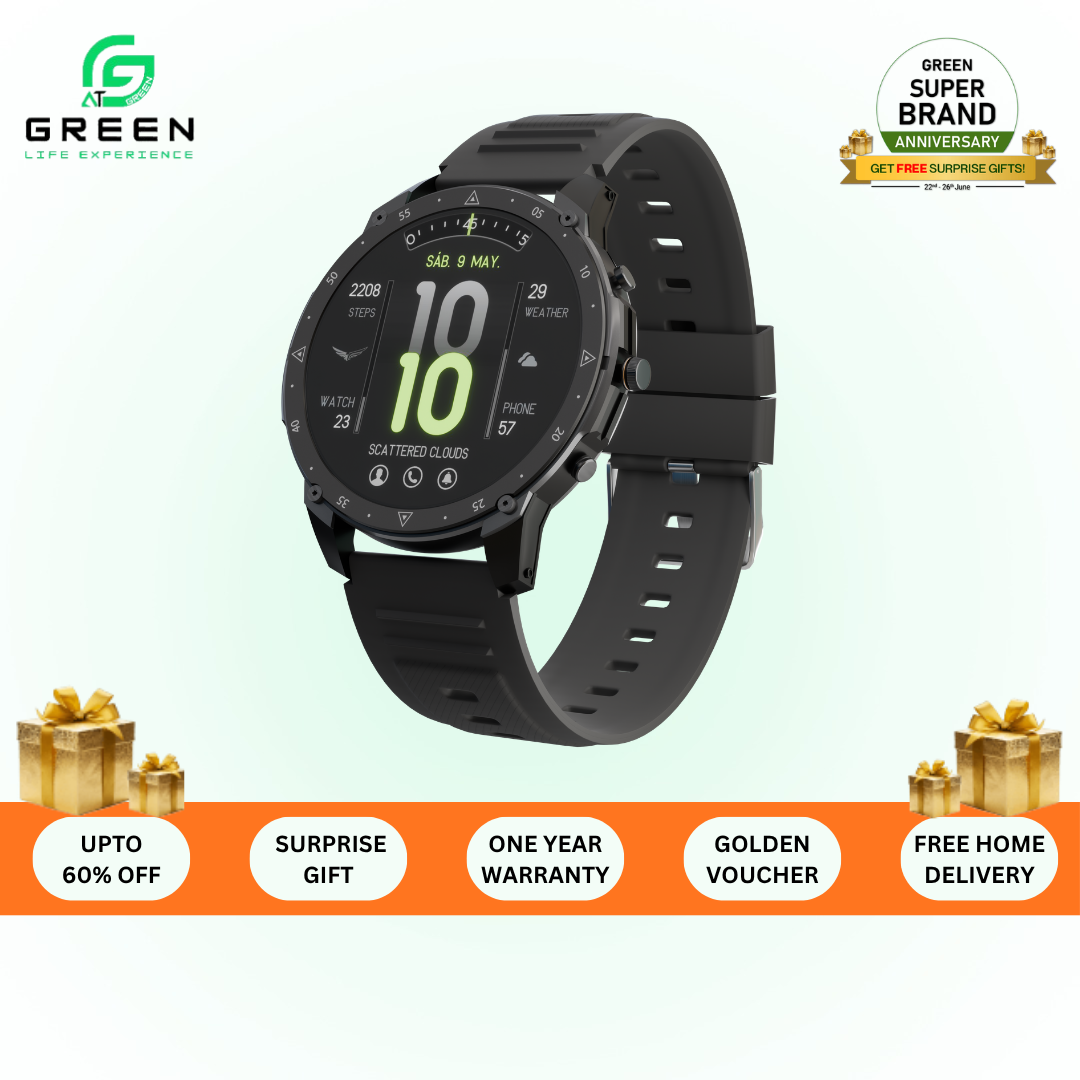 GREEN VISION FIT METALLIC SMARTWATCH