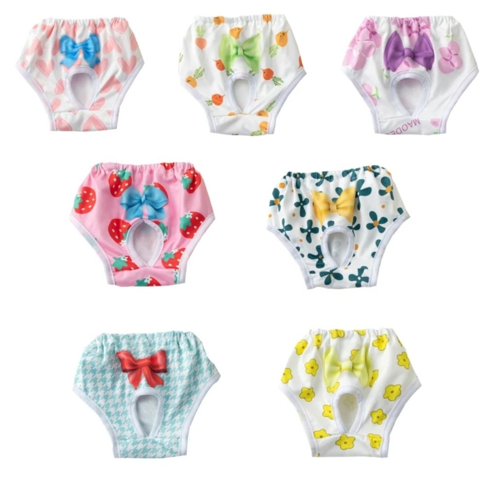 New Washable Dog Physiological Pants Cartoon Leakproof Pet Diaper Reusable Cute Pet Supplies