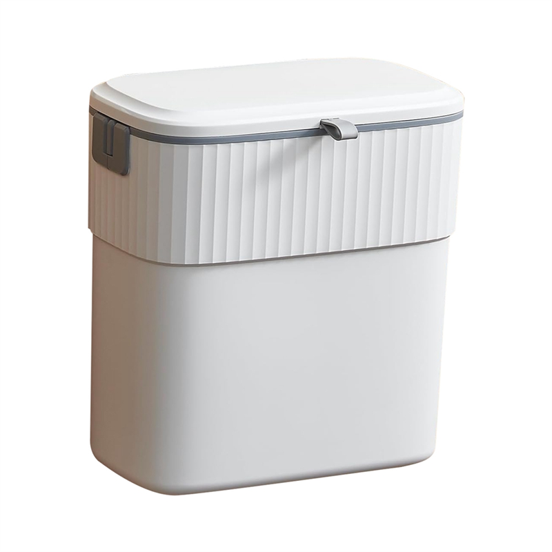 Hanging Trash Can Kitchen Garbage Bin Food Waste Container with Lid, 2.3 Gallon Convenient over Cabinet Door RV