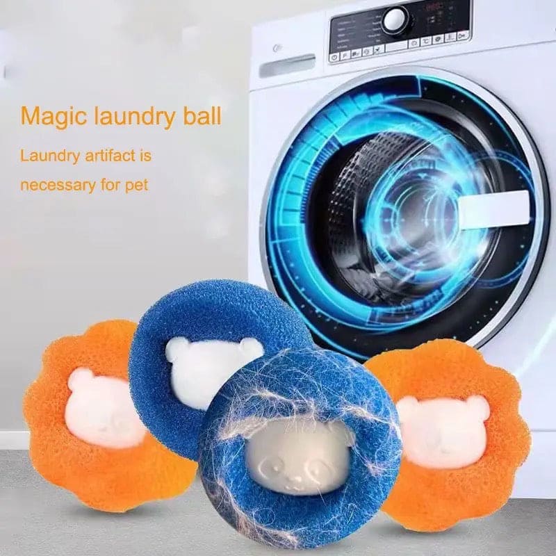 2 Pcs Washing Machine Hair Removal Magic Laundry Balls Lint Catcher Reusable Animal Shape Cleaning Balls