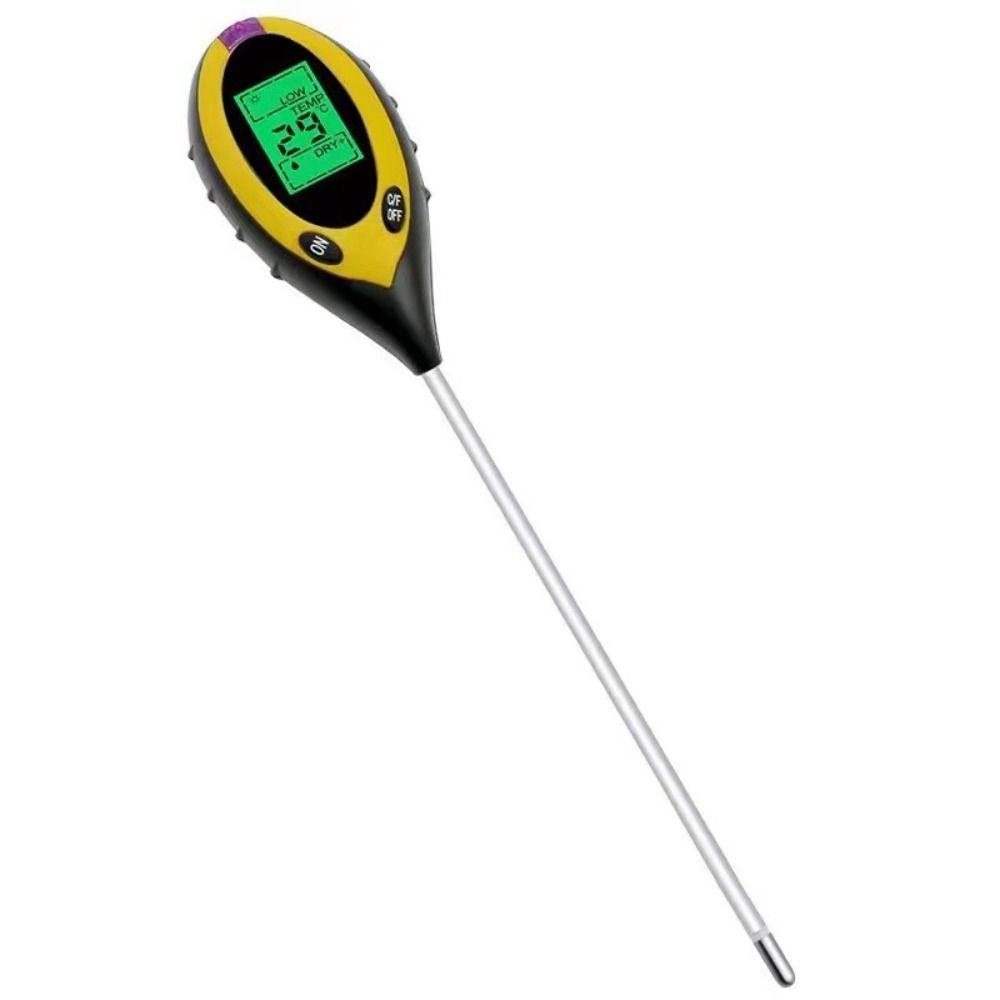 Portable 3 in 1/4 in 1 Soil Testing Instrument Digital Acidity Soil PH Meter Metal Probe LCD Display Soil Light Tester For Flowers