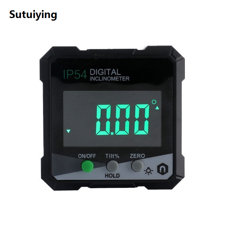 Sutuiying Inclinometer 4 * 90 Degree IP54 LCD Screen Four Sided Magnetic Fifty percent discount Digital Display LCD Inclinometer Angle Box Protractor