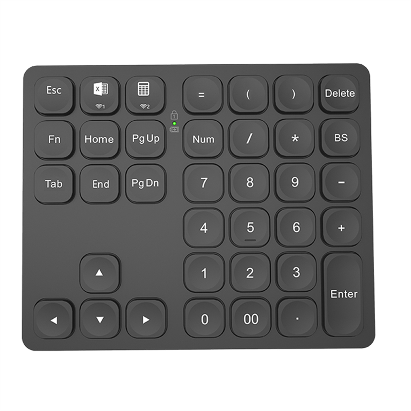 Dual Bluetooth Numeric Keyboard Rechargeable Wireless Numpad for PC Laptop Slinet Digital Keyboard-Black Easy to Use