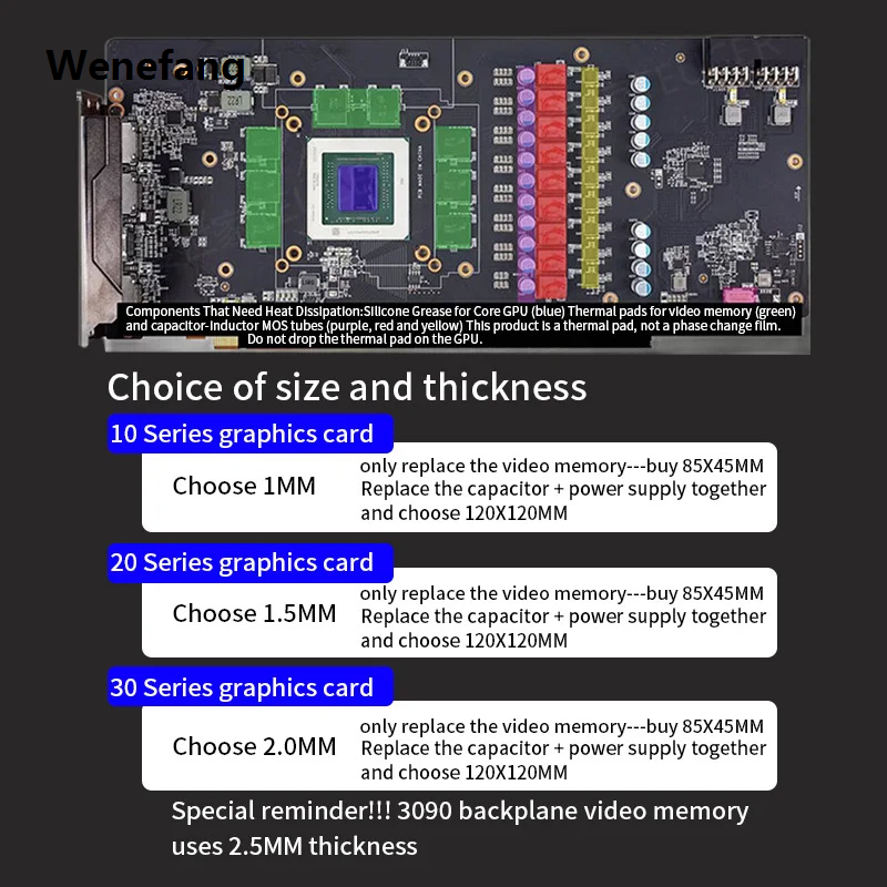 Wenefang Ldpcsj 24W/MK GPU CPU Heatsink Cooling Conductive Silicone Pad Fashion 100x100/120x20mm High Quality Original Authentic Thermal Pad
