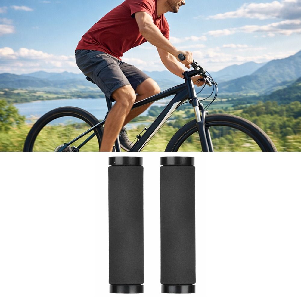 1 Pair Durable 22.2mm Diameter Bicycle Handlebar Grips Non-slip Sponge Mountain Bike Handlebar Grips Comfortable Grip Lock-on Bike Handlebar Grips Cycling