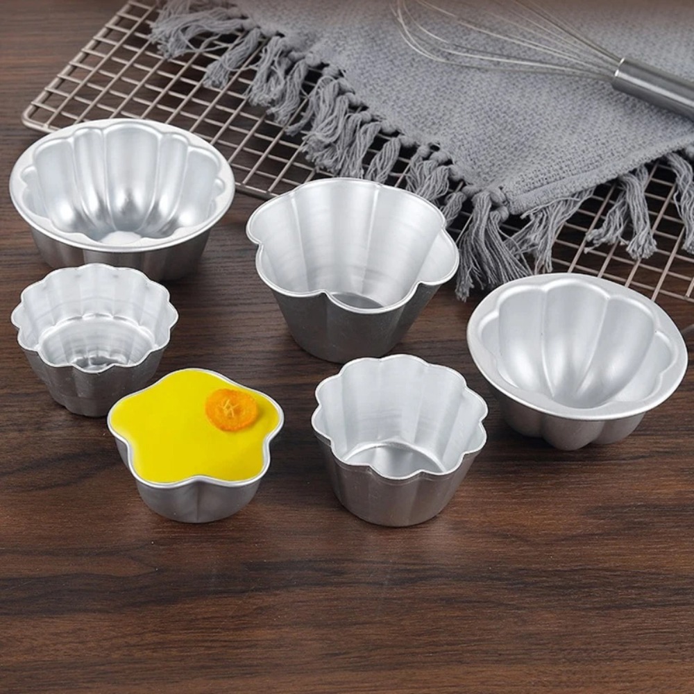 Fashion Aluminum Alloy Pudding Cup Mold Non-stick Fast Heat-Up Cake Mold Mini Baking Mold Kitchen