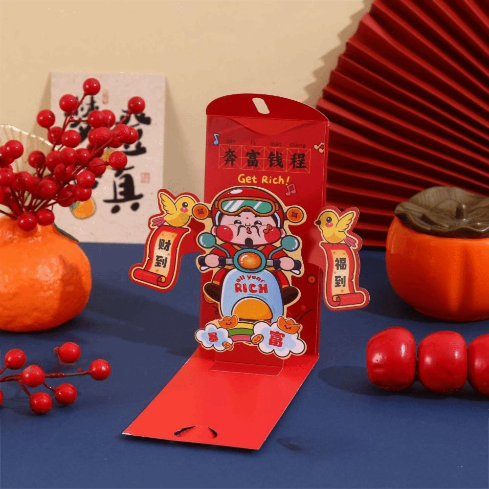 Creative 3D Red Envelopes Paper Traditional Money Pocket Blessing Chinese Style Hong Bao Festival Supplies