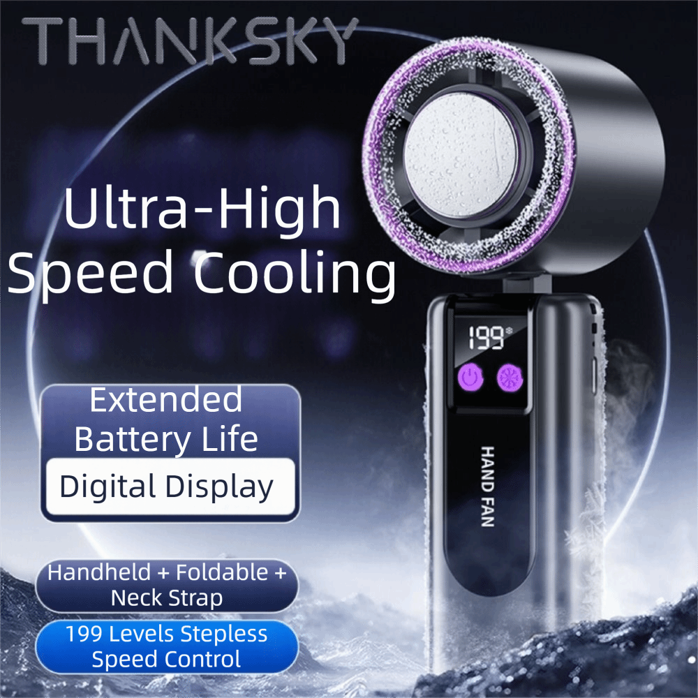 compact 199 Gear Wind Handheld Fan Semiconductor Refrigeration Quiet Operation Portable Cooling Fan Long Lasting High Speed Mini Turbo Fan Beach