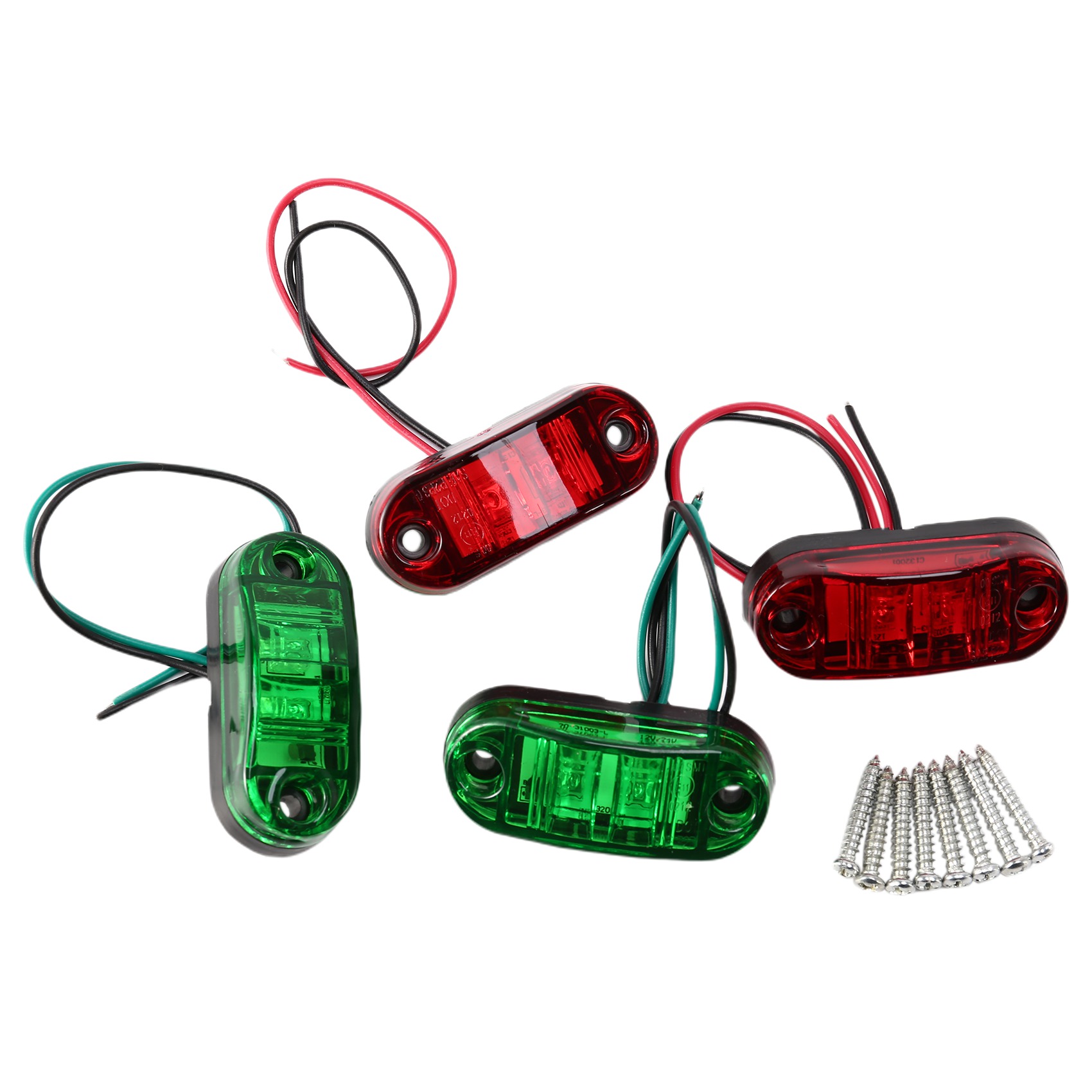 OYPFXMI 4 x 2 LED Red/Green Marine Boat Navigation Lights 10-30V Boats Running Light Truck Van Side Light