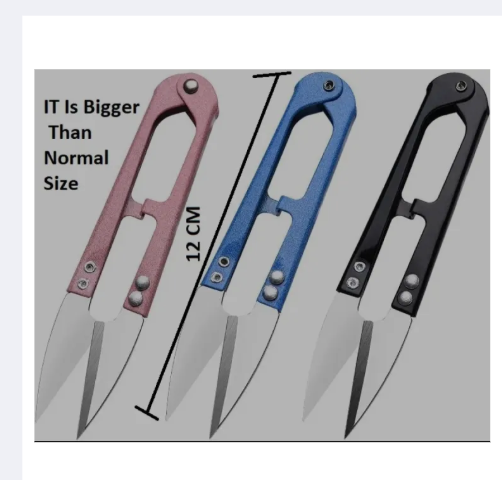 Thread Cutting Scissors | Small Plastic Handle Portable Thread Cutting Scissor With Stainless Blades | Easy To Use Thread Scissor