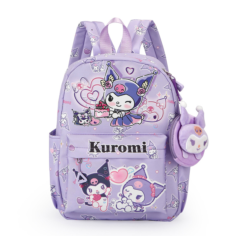 Kuromi Cinnamoroll Backpack With Coin Purse, Hello Kitty Cartoon Schoolbag, Girl Casual Travel Commute Knapsack For Daily Use