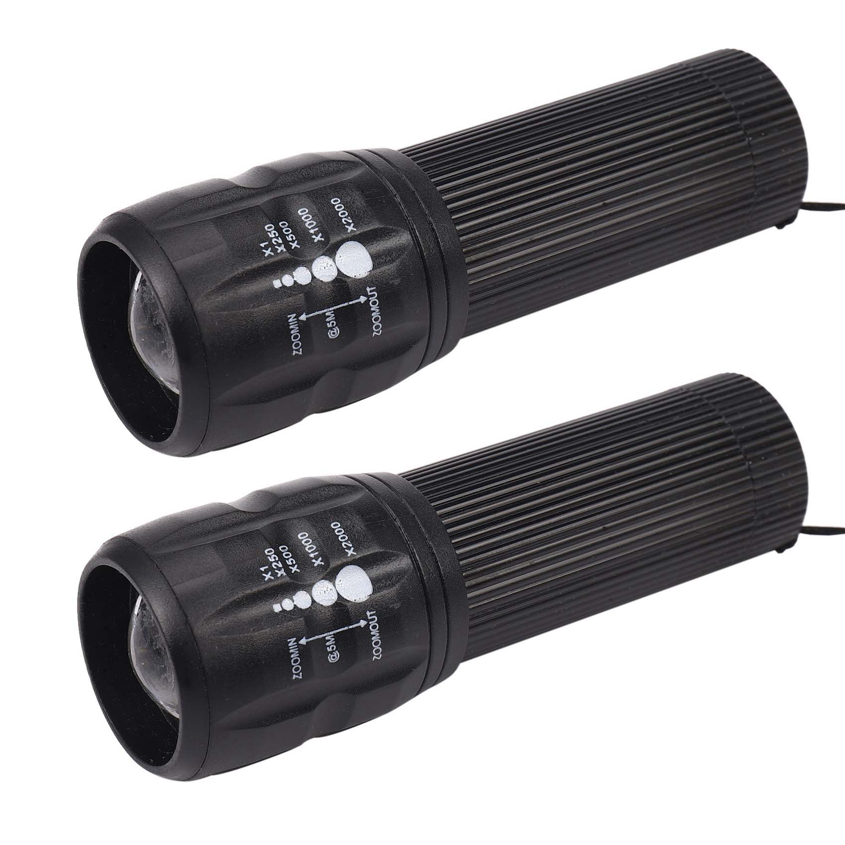 fasdaga 2X LED Flashlight 18650/AAA Battery High Power Rechargeable Zoomable Lantern Waterproof for Outdoor Bicycle