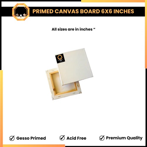 Vylon Pack of 6 Premium Canvas Boards for Painting 2 Pieces (6 x 6 Inches) + 2 Pieces (8 x 8 Inches) + 2 Pieces (12 x 8 Inches A4) High-Quality Cotton Canvas Panels for Acrylic, Oil Watercolor Painting Sturdy Pre-Primed with Gesso Ideal for Artists,