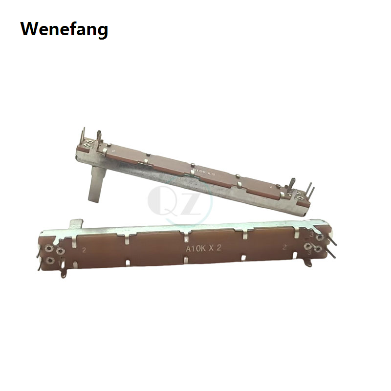 Wenefang 1pcs SL6021G A10K B10K 75MM stereo Mixer Slide Potentiometer Length Bargain price 15MMC A10Kx2 B10KX2 Dual Channel Fader variable resistors