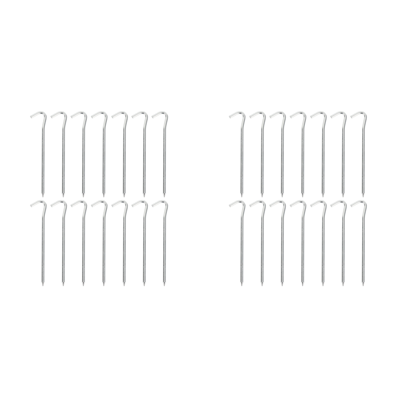 NAMUNY Tent Pegs 28 Pieces, 18cm Metal Tent Hooks Pegs Pegs for Tents, Stakes Nails for Camping Awning Netting