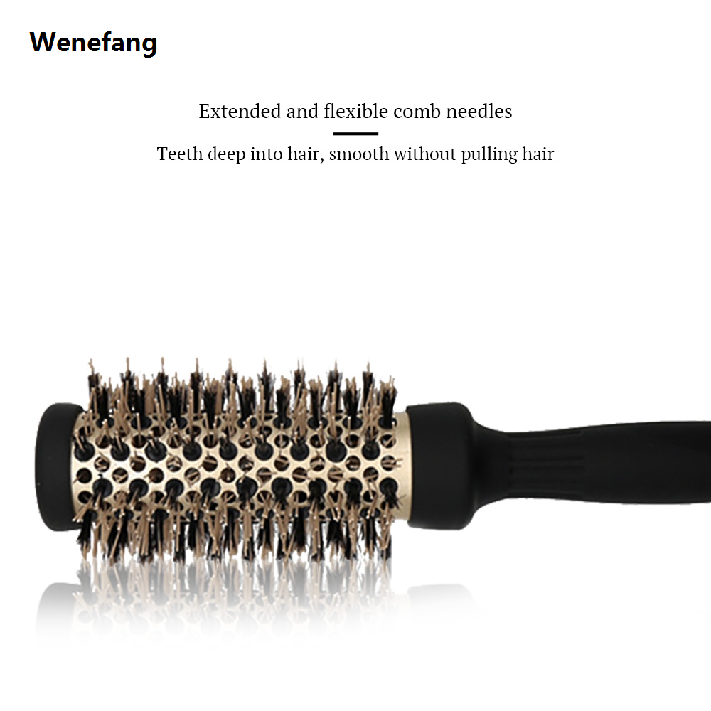 Wenefang Hair Brush Comb Professional High Temperature Resistant Ceramic 2025 Iron Round Comb 5 Sizes For Blow Dry Salon Styling Tools
