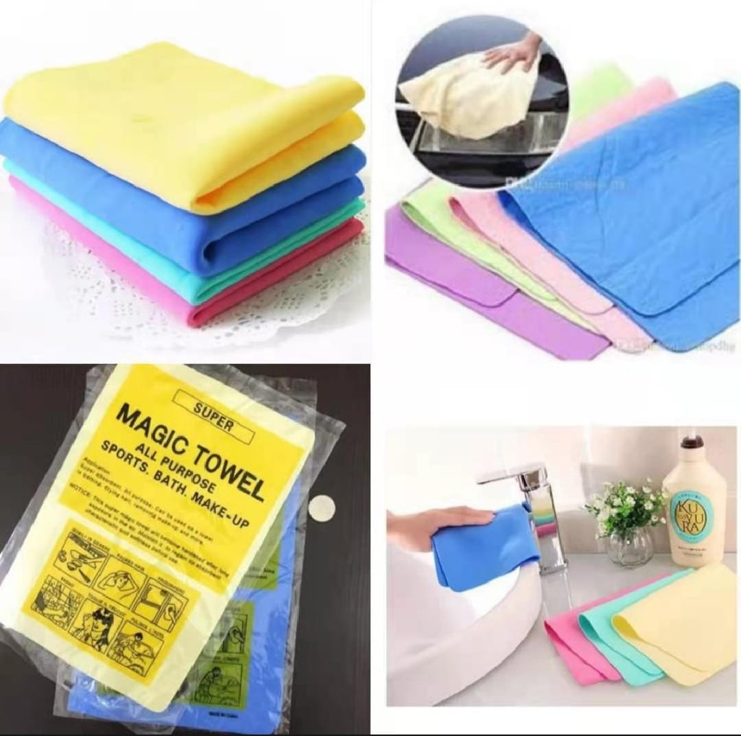 Magic Drying Towel Reusable Water Absorbent Multipurpose Cleaning Cloth for Kitchen, Glass Windows By ZapKart