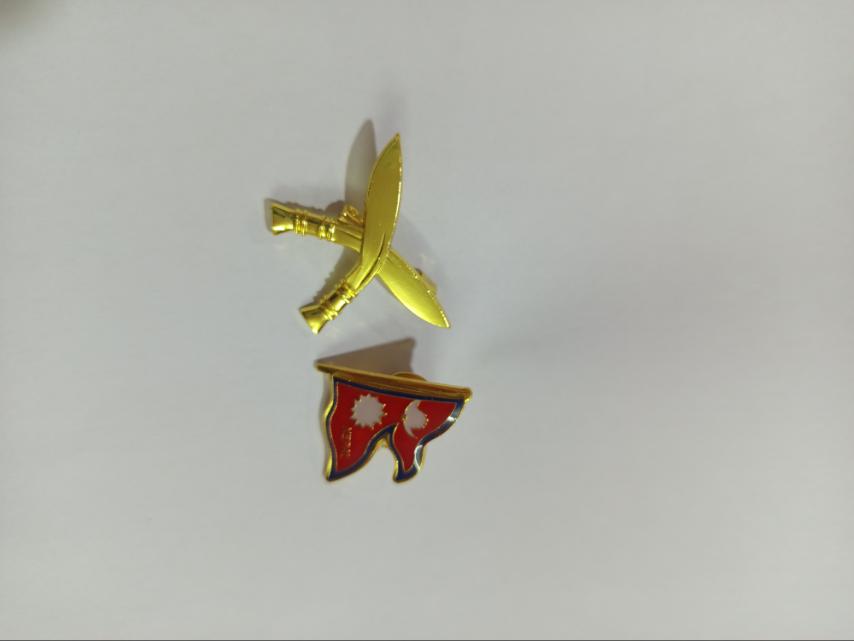 Nepali Flag And Criss Cros Khukuri Pin For Coat, Tie And Cap For Men