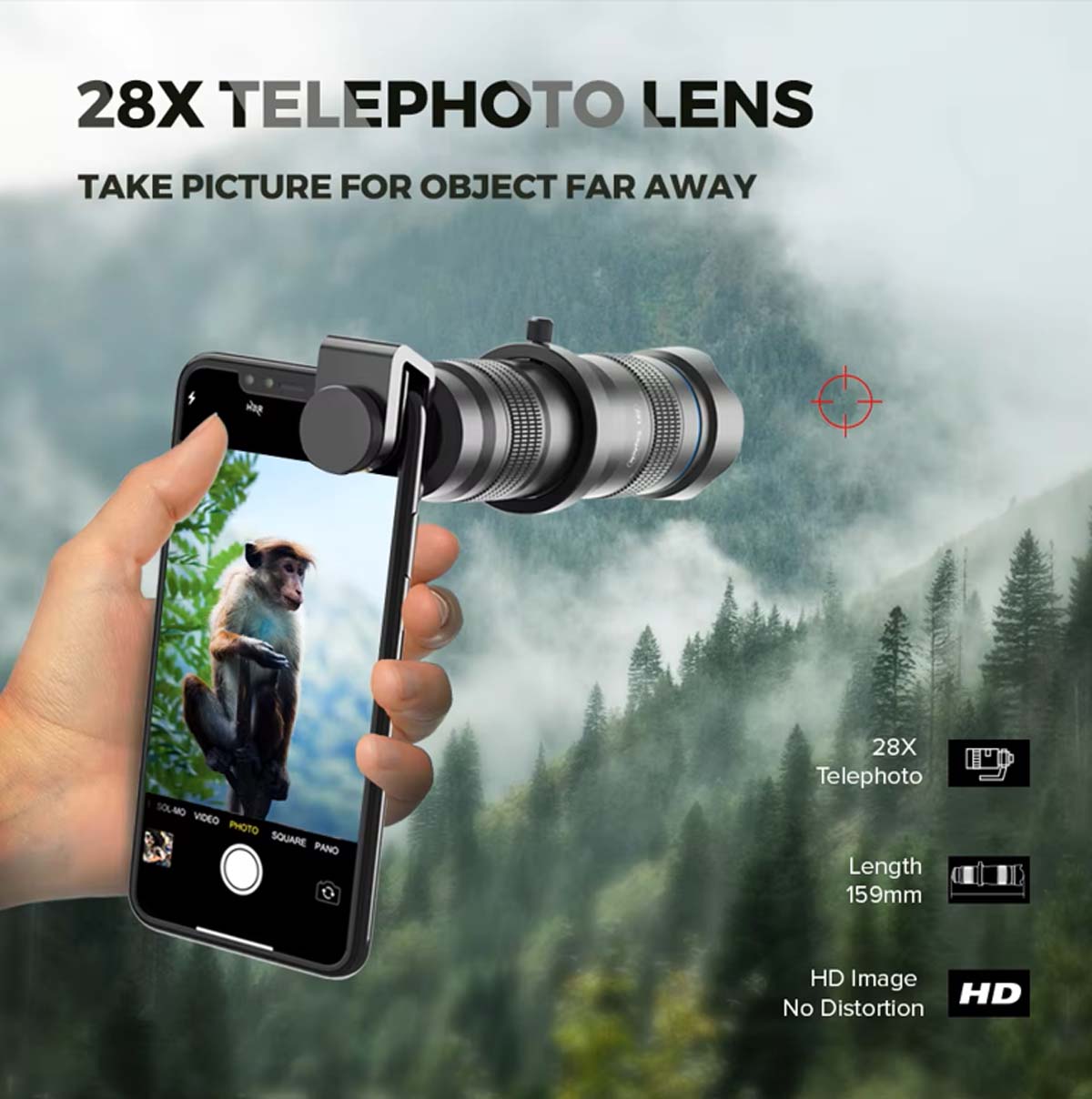 APEXEL Optic phone camera lens HD 28X telephoto zoom lens monocular all Smartphone