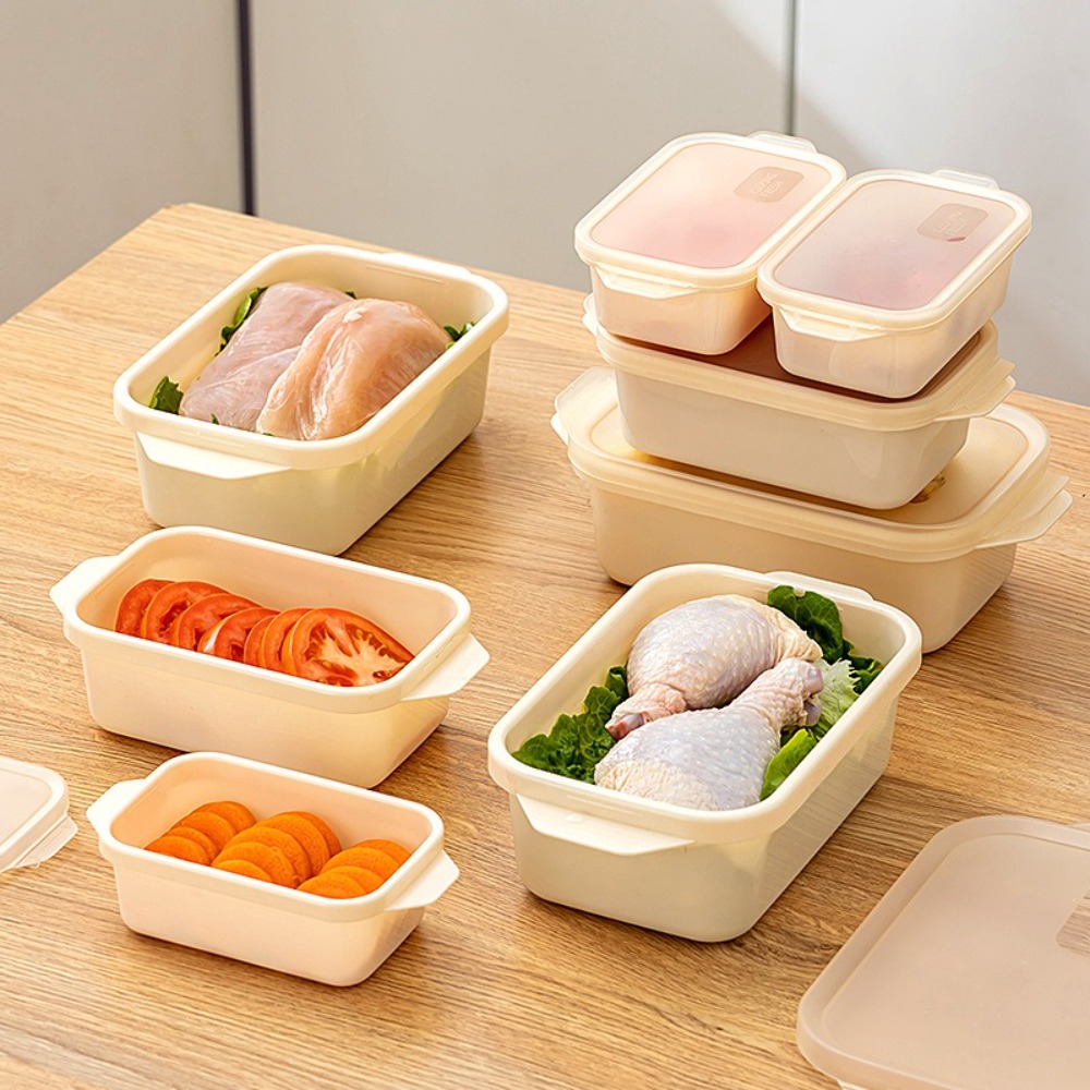 3pcs/set New Multifunction Refrigerator Organizer Bin Food Grade Materials Transparent Kitchen Storage Box Reusable Stackable Food Storage Box
