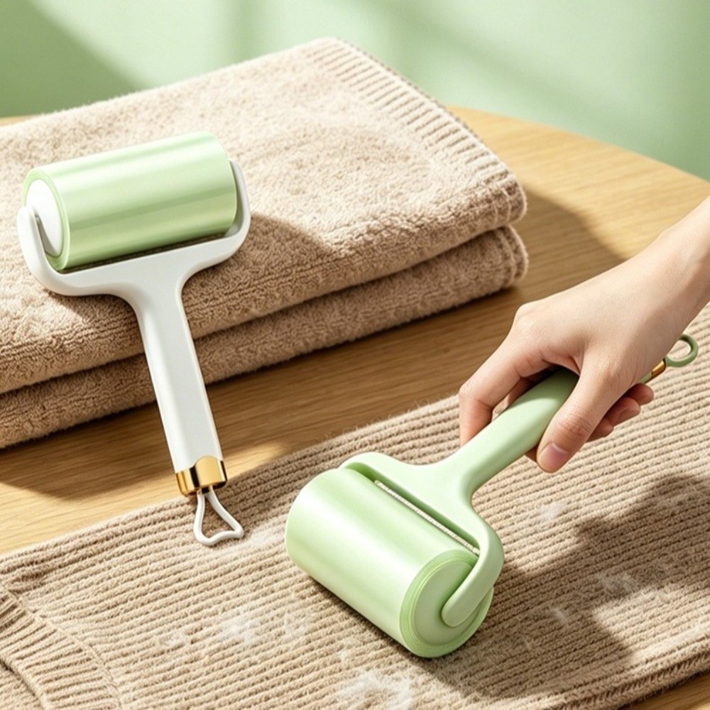 Effective Tearable Sticky Lint Roller Reusable Handle 100 Sheets Pet Hair Remover Hair Removal Dust Hair Roller Clothing Lint