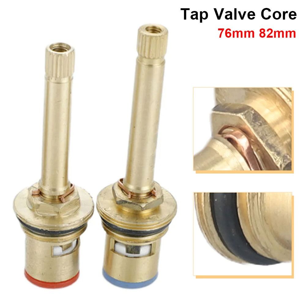 1Pcs New 76mm 82mm Tap Valve Core Copper Brass 1/2 Inches Interface Faucet Cartridges Long Handle Extended Top Valves Fittings For Bathroom Shower