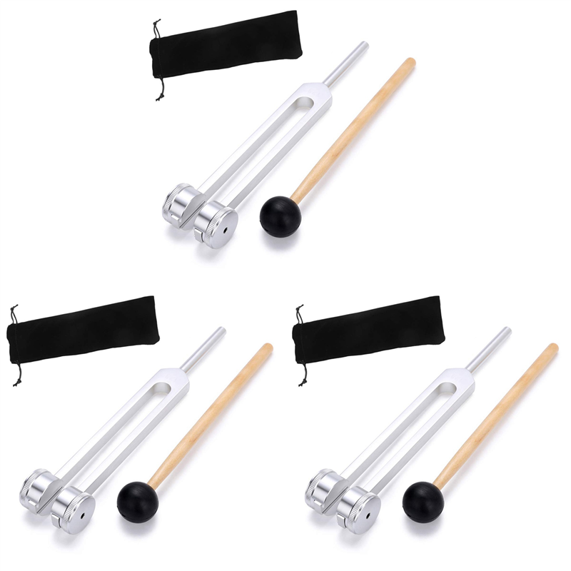 ZOROOM 3X Tuning Fork 128 Hz, C-128 Frequency Aluminum Alloy Non-Magnetic Tuning Fork for Healing with Hammer