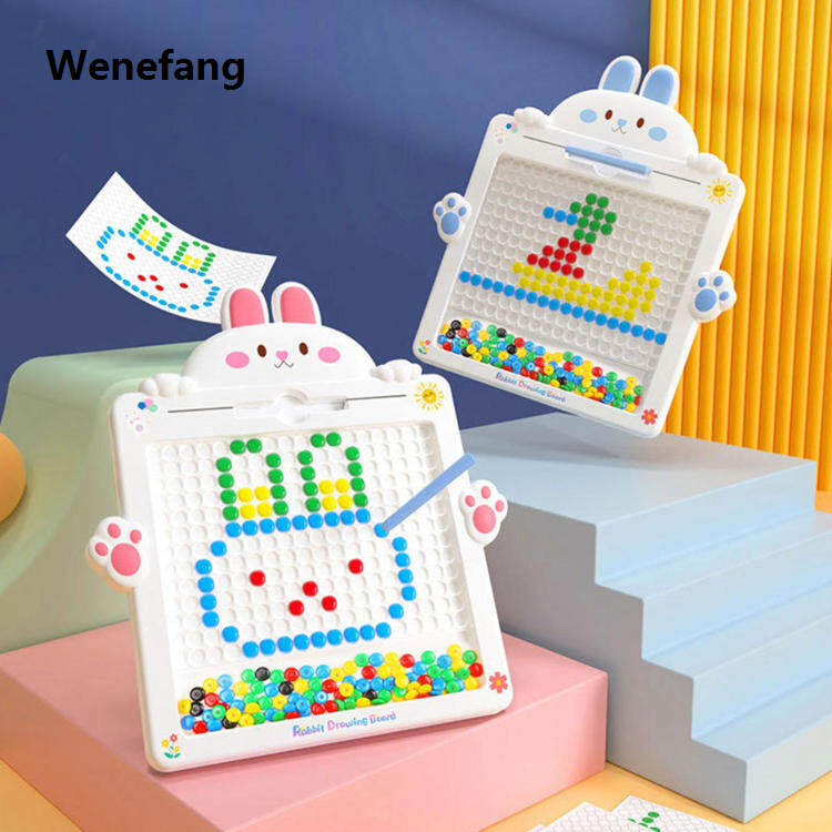 Wenefang Doodle Board Magnetic Dots Rabbit Magnetic Boards For Kids Drawing Board For Toddlers Large Doodle Board With Beads For Home Outdoors lovable