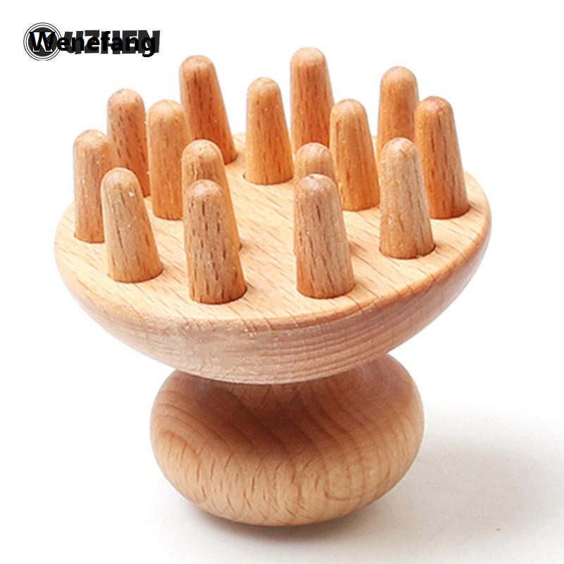 Wenefang Wooden Massager Comb Portable Hand-Held Cellulite Reduction Relieve Tense Muscles Head Scalp Massage Tool 1pc Wood Massage Brush