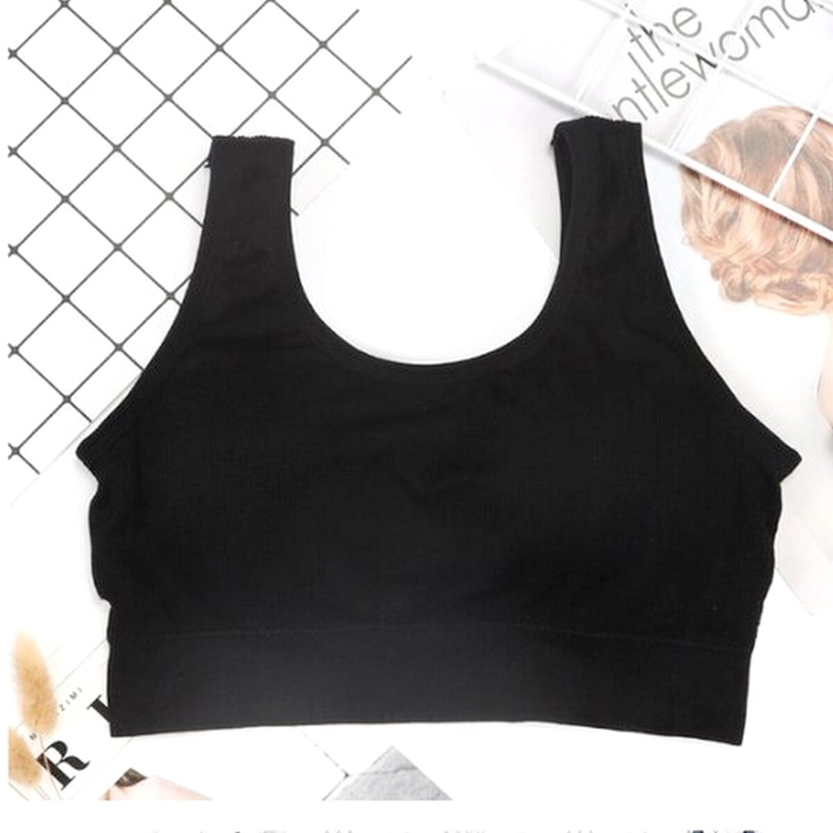 pack of 2 Sport Women Tank Crop Top Push Up Bra Seamless Camisole Underwear Tops
