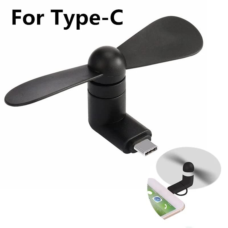 Mini Cellphone Fan for USB-C (Type-C) Phones - Mini Portable Mobile Phone Fan Compatible for all Type C Smartphone With Two Blades