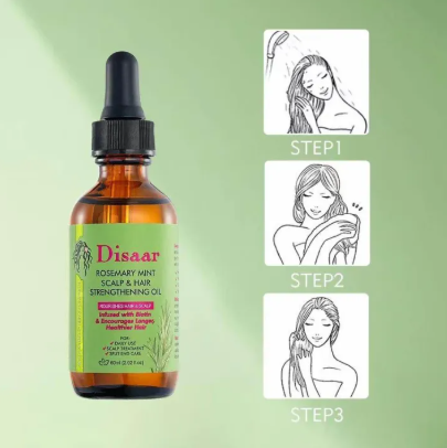 1 Piece Disaar Rosemary Mint Scalp & Hair Strengthening Oil - 60ml - Revitalize, Nourish & Fortify Your Hair with Nature’s Refreshing Power