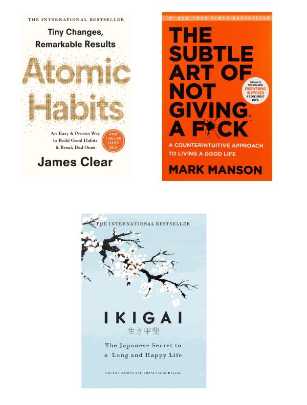 Atomic Habits + The Subtle art of not giving a fu*k + Ikigai (Combo of 3 Books)