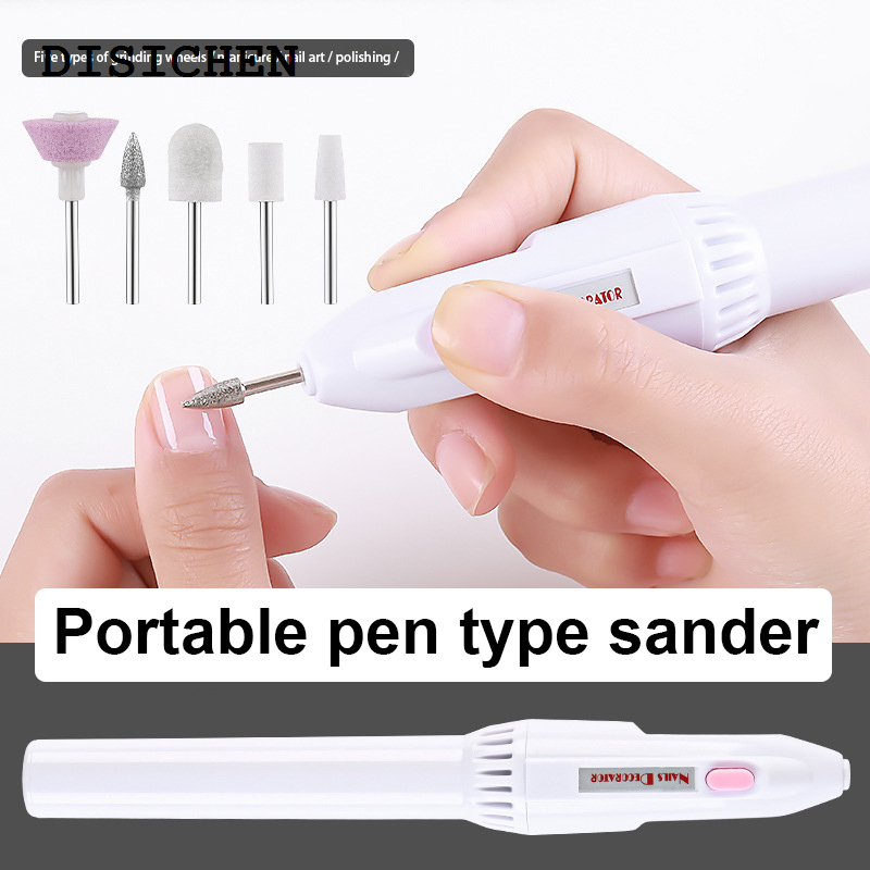 DISICHEN Original 5 In 1 Electric Nail Drill Machine Mini Nail Polisher Portable Remover Kit Pencil Manicure Tool Hand Foot File Grinding Pedicure
