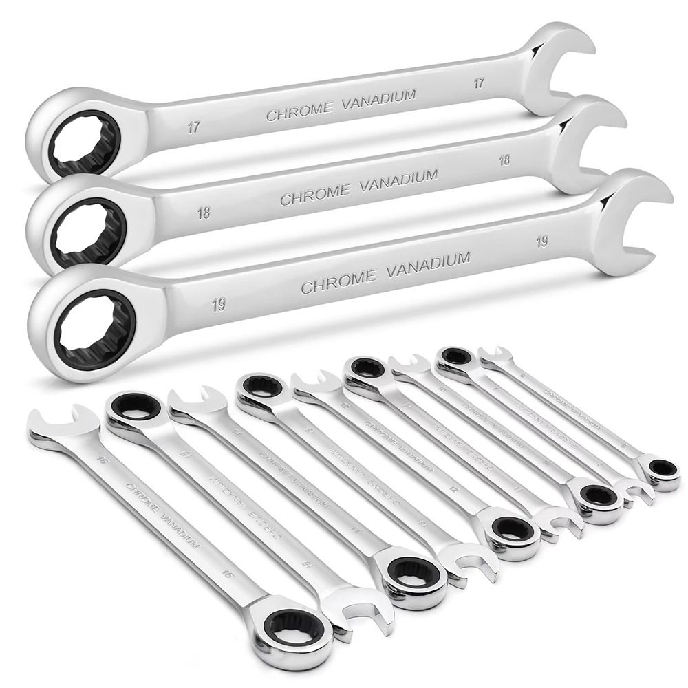 1Pcs New Car Bicycle Repair Tool Ratchet Wrench 8-17mm Metric Ratcheting Socket Spanner Reversible Universal Nut Hand Tool