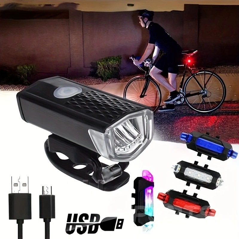Bicycle Headlight T6 Night Riding Flashlight Mountain Bike USB Charging Car Headlight Long Beam Bicycle Accessories