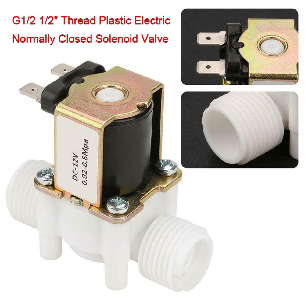 Plastic DC 12V 24V 36V 48V AC 110V 220V Normally Closed Controller Switch G1/2 1/2" Thread Solenoid Valve