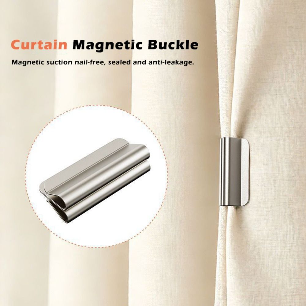 1 Pairs New Metal Curtain Closure Clip Magnetic Attraction Detachable Curtain Fixing Buckle Curtain Clips Home Office