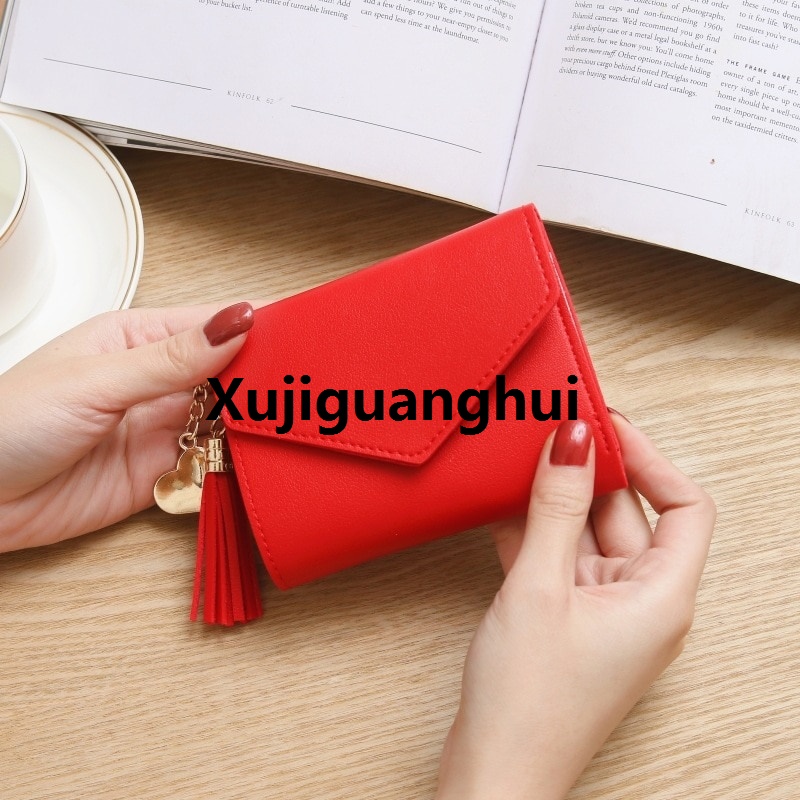 Xujiguanghui 【Alizeker Mall】2022 Leather Women s Pocket Ladies PurseHot Selling Clutch Short Card Cute Girls Deer Portfel Ladies wallet
