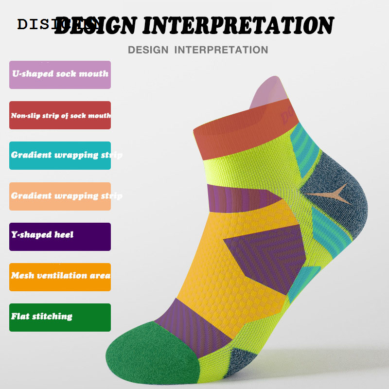 DISICHEN New Sock Running Sports Men Marathon Women 2023 Fitness Thickened Professional Cushioned Short Tube Low Cut Boat Ankle Socks