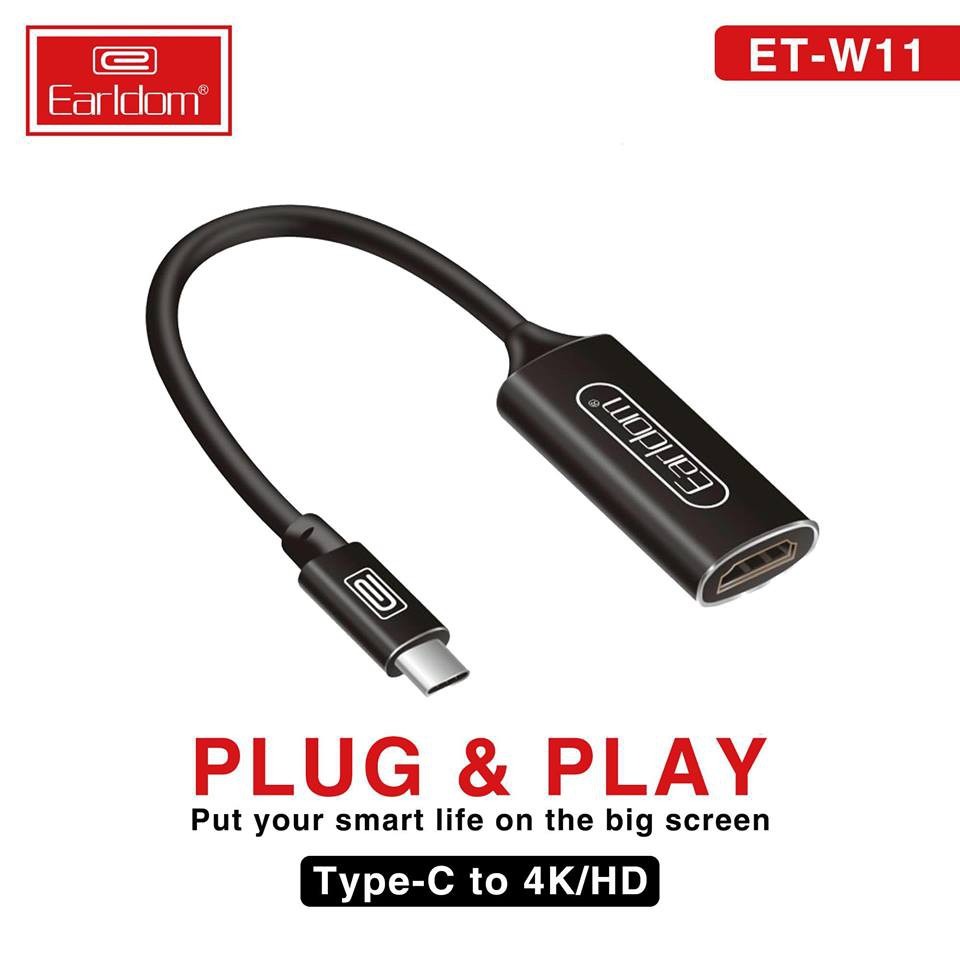 Earldom (ET-W11) Type C to HDMI 4K/HD Converter Plug & Play