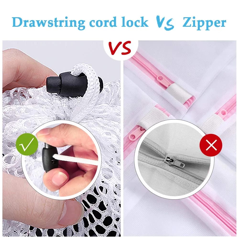 Washing Bags Washing Machine with Cord Stopper, Reusable Large Mesh Bags for Laundry, Protection Washing Net, Laundry Bag