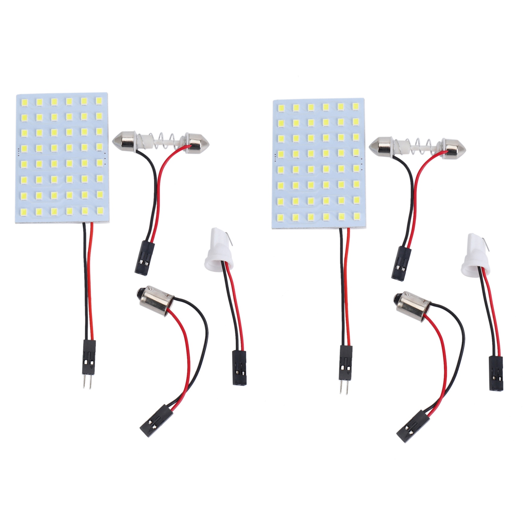 NAMUNY 2X White 1210 SMD 48 LED Car Interior Dome Light Panel W T10 BA9S Festoon