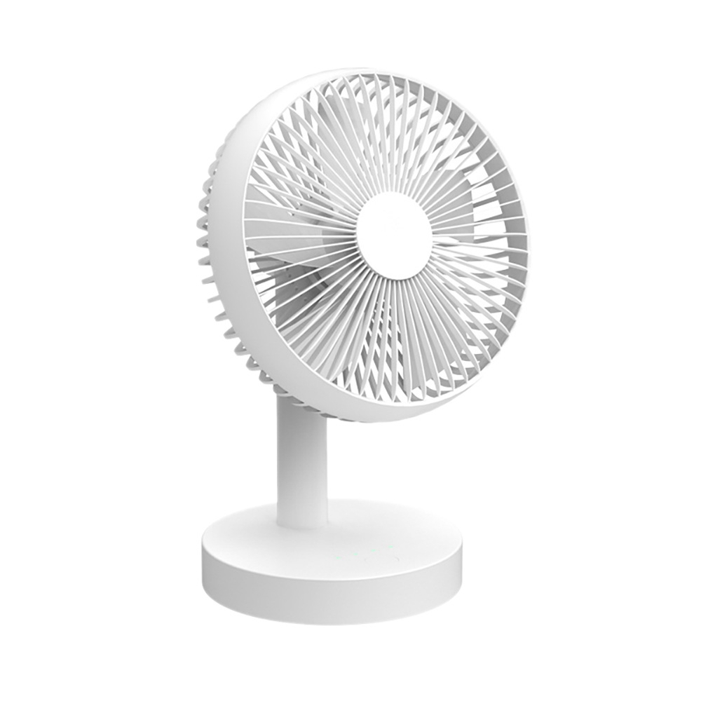 Desk Fan 4 Speeds Stronger Cooling Airflow Portable Small Fan Rechargeable Quiet Personal Mini Fan Office White