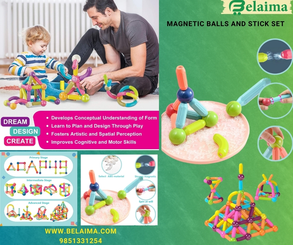 102PCS Magnetic Building Block Toys for Boys Girls Age 3 4 5 6 7 8 9 Magnetic Balls and Stick Set | 102 PCS Large Magnetic Tiles Construction Building, Educational Toy-Stem