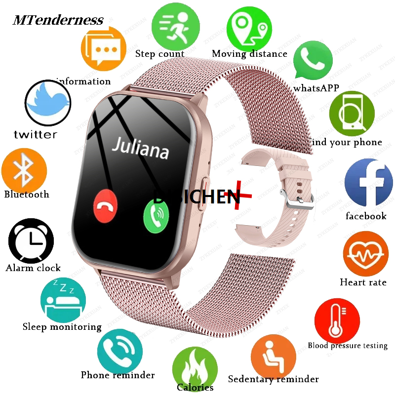 DISICHEN MTenderness Men's Watch Tracking Fitness Men's Watch Huawei Year 2024 Xiaomi New Samsung 【2025 Version】 Smart Women's Heart Rate Blood Pressure Device Bluetooth Call Smart Fifty percent discount