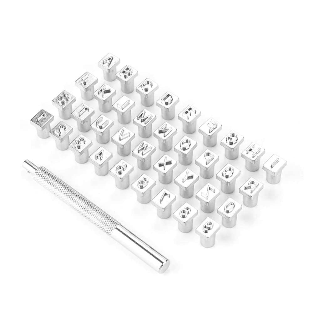 LKPCIGCXM 1 Box of 36 Letter and Number Stamp Sets, Metal Stamping Tools for Metal and Wood Stamping Punches 6MM